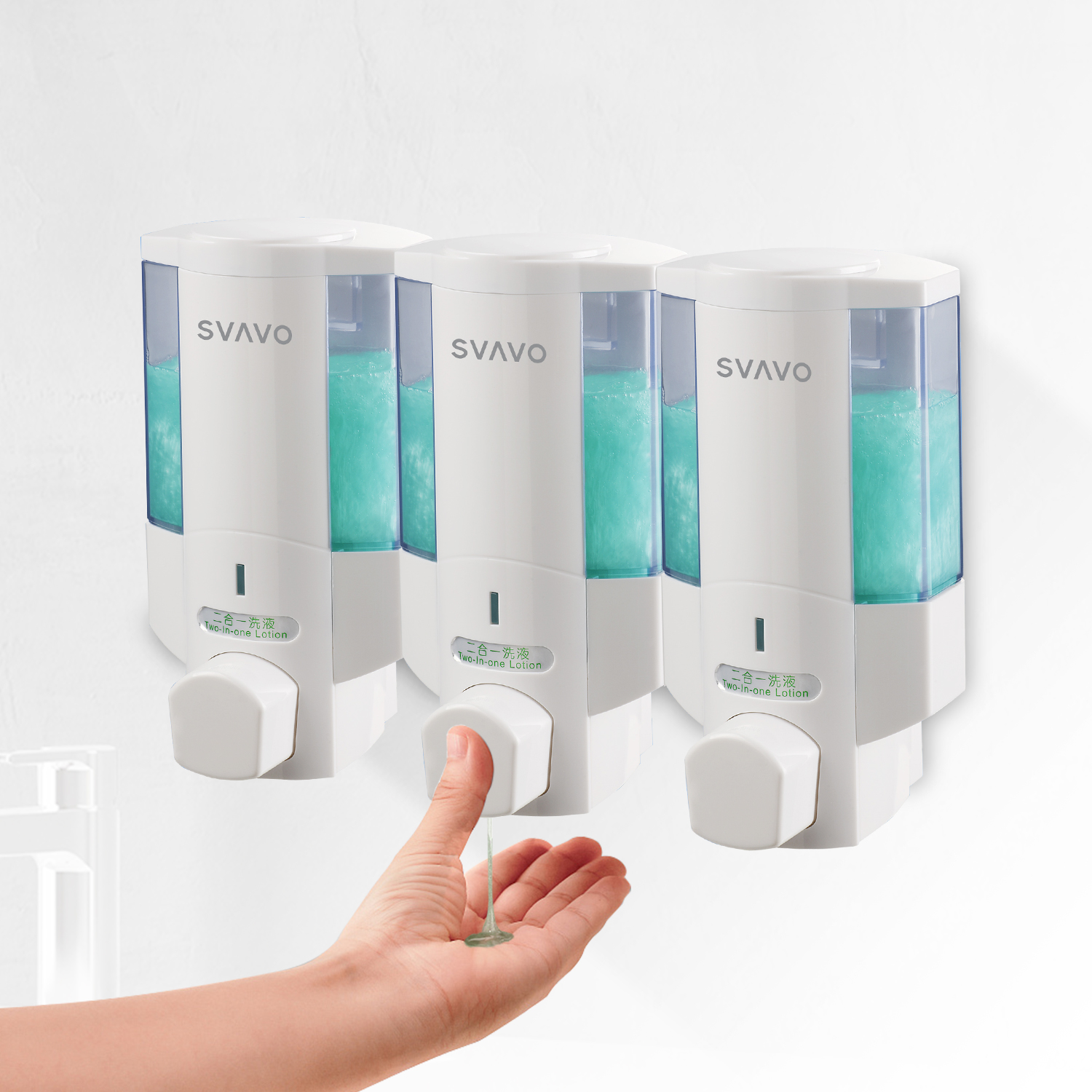 Hộp đựng nước rửa tay treo tường AROMA SVAVO 3 ngăn V6103